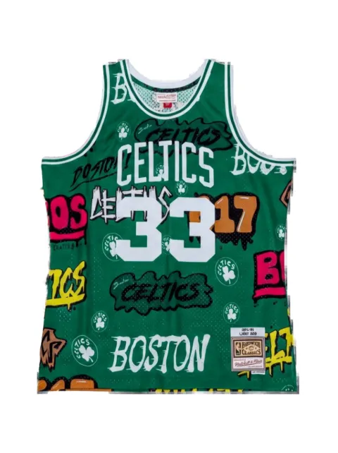 Mitchell & Ness Larry Bird Boston Celtics Slap Sticker swingman tank top Green TFSM4768BCE85LBI
