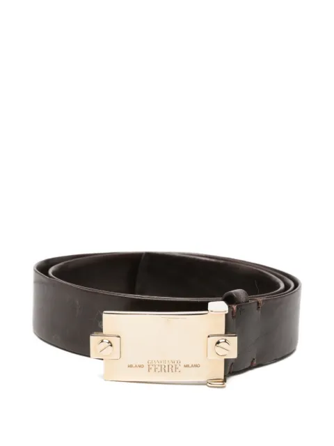 Gianfranco Ferré Pre-Owned 2000 logo-plaque belt Brown GF180BLW