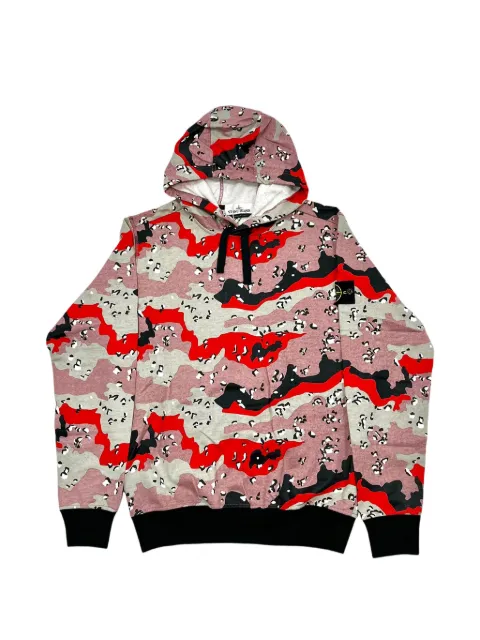 Stone Island Artcol camouflage-print hoodie Pink 721566886