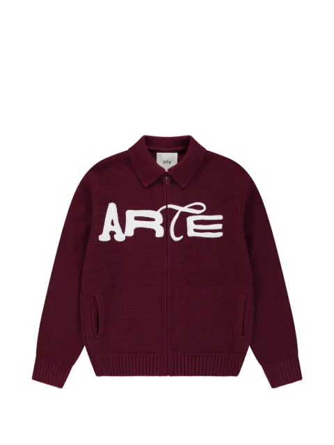 Arte Antwerp fine-knit polo sweater Red AW26021K