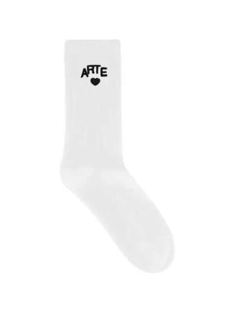 Arte Antwerp logo-embroidered ribbed socks White AW26174M