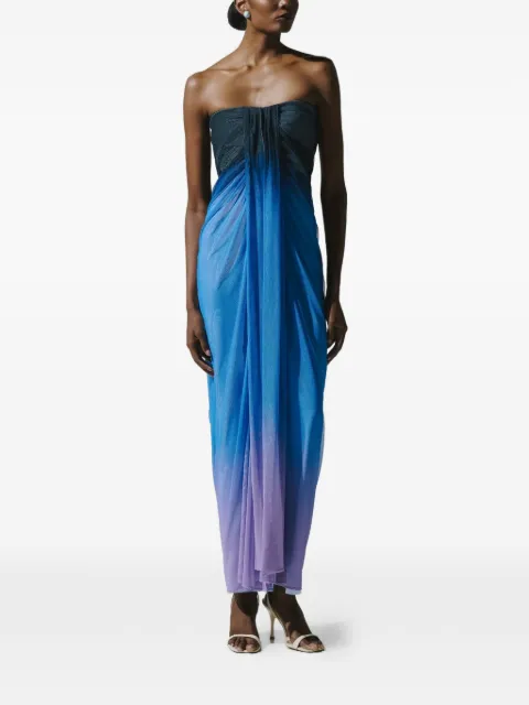 Baobab Lena draped strapless maxi dress Blue 6400461