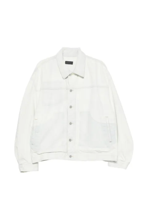 Haikure panelled button-up denim jacket White HEW09133DF193L0949