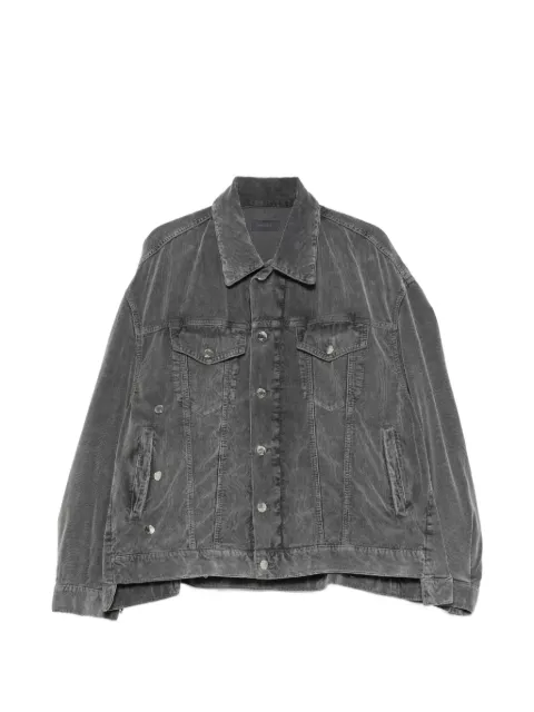 Haikure corduroy-texture button-up jacket Grey HEW09118GF184PX