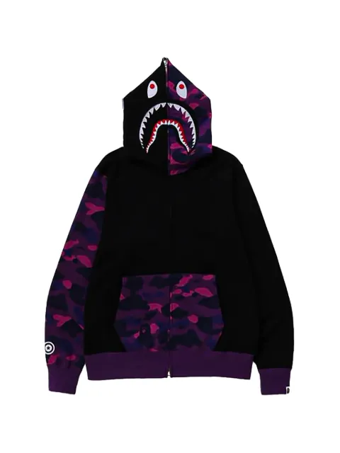 A BATHING APE® Shark Color Camo hoodie Black 1J801150120PURPLE