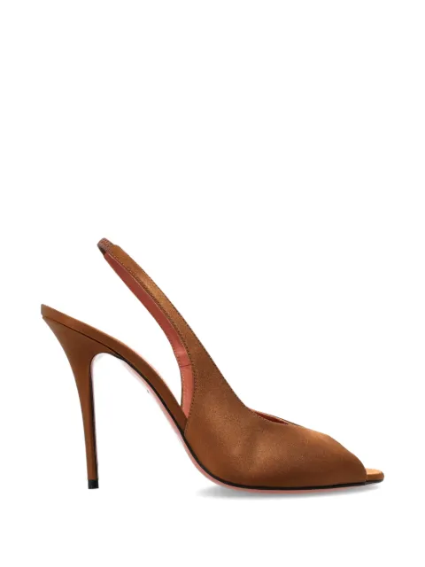 Amina Muaddi Kristina peep-toe slingback pumps Brown KRISTINASLING105