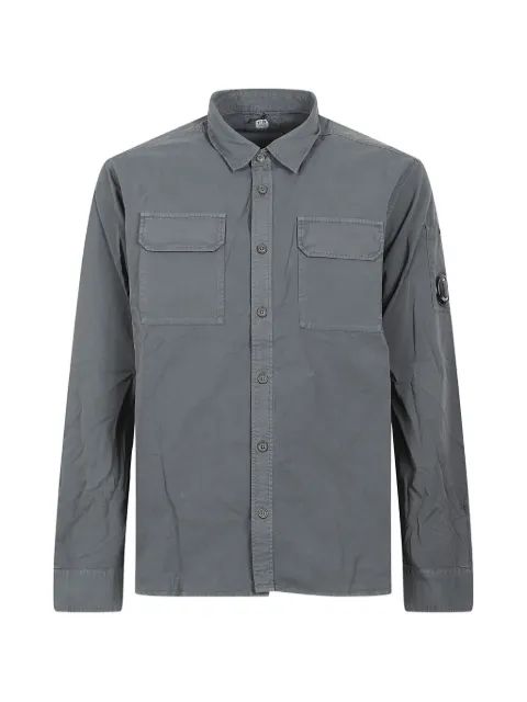 C.P. Company organic gabardine long-sleeve Lens shirt Grey 20CMSH706A110143G921