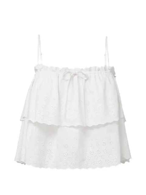 Veronica Beard broderie anglaise tiered top White 2604EM11941827