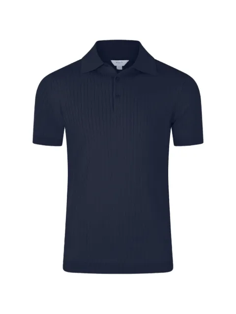 Malo ribbed-knit polo shirt Blue UXD152F3I45E11