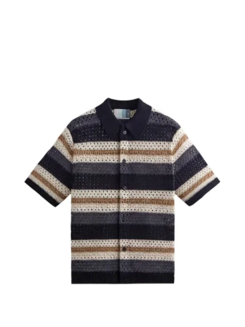 KITH Thompson crochet-knit shirt Black KHM031095001