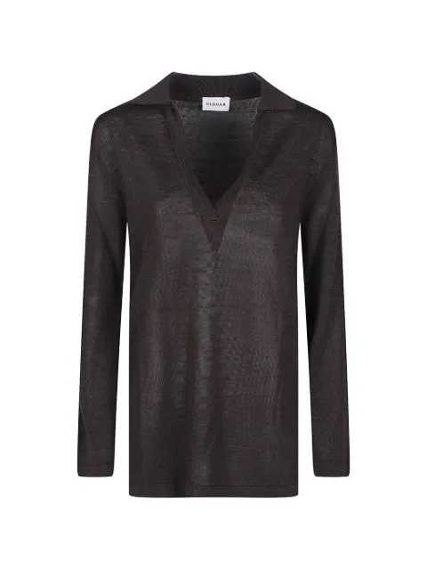 P.A.R.O.S.H. V-neck long-sleeve sweater Brown D540944BABYGIRL