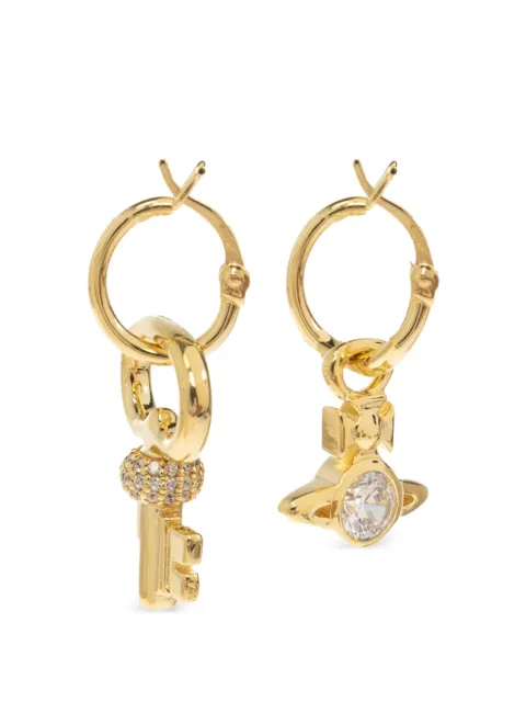 Vivienne Westwood Baya asymmetric-charm earrings Gold 6202018701R102