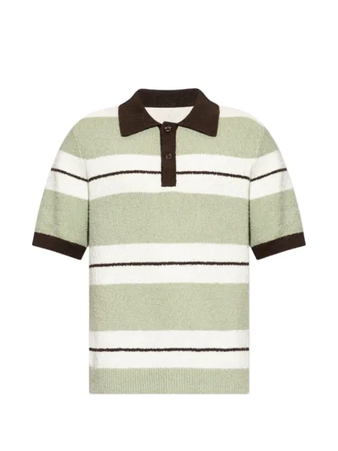 SAMSOE SAMSOE Sapedro striped knit polo shirt Green M25200017