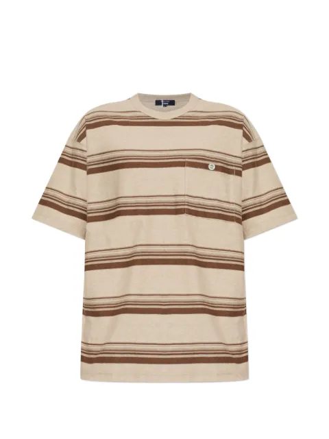 Comme des Garçons Homme striped chest-pocket T-shirt Neutrals HQT002