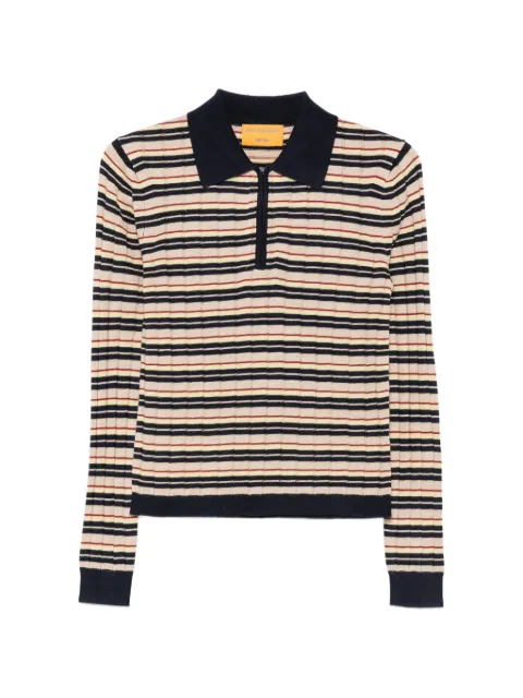Guest In Residence striped half-zip polo shirt Neutrals W45110RM