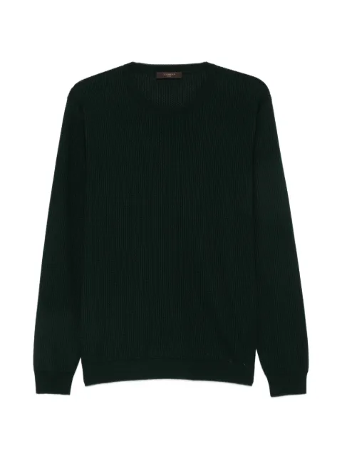 Zanone waffle-knit crew-neck sweater Green 810234ZN397