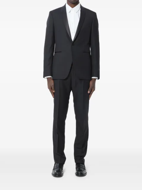 Tagliatore Super 110s satin-lapel wool suit Black SFBR18A01070001