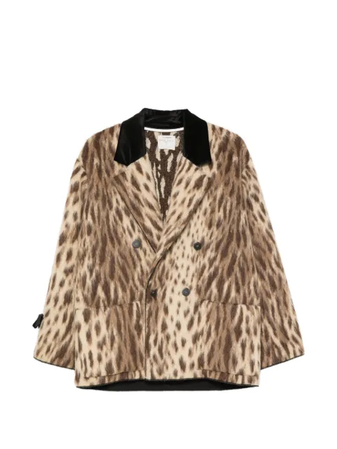 Forte Forte leopard-print double-breasted coat Neutrals 15303MYCOAT