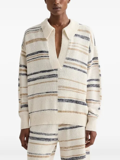 TWP stripe-intarsia V-neck sweater Neutrals 92109Y039
