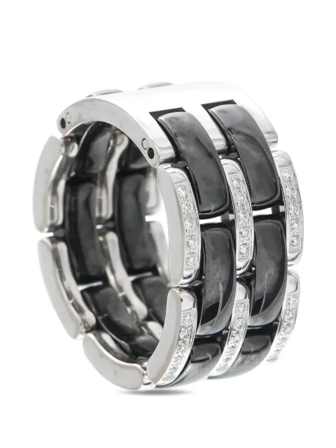CHANEL Pre-Owned Ultra diamond and ceramic ring Silver CH02042726