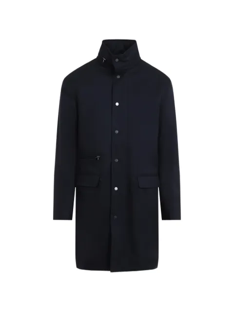 Kiton concealed-fastening high-neck coat Blue UW2193V0422H0200E