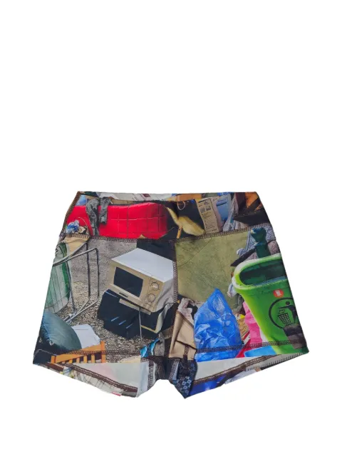 Borbala Lomtalanitas graphic-print shorts Black BORB16308079