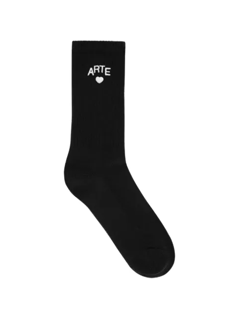 Arte Antwerp logo-embroidered ribbed socks Black AW26174M