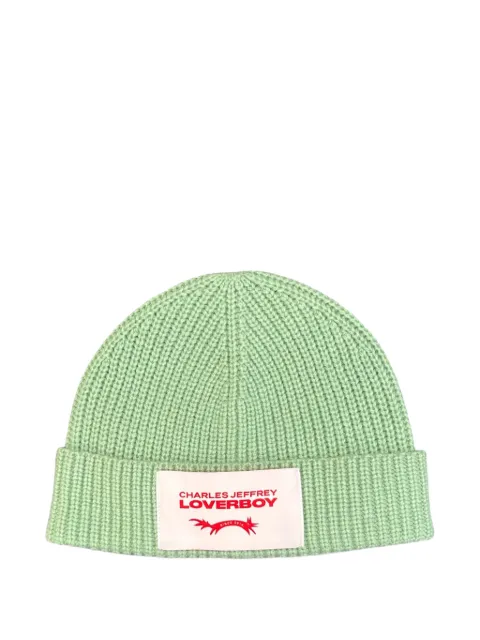 Charles Jeffrey Loverboy chunky ribbed beanie hat Green 062130303
