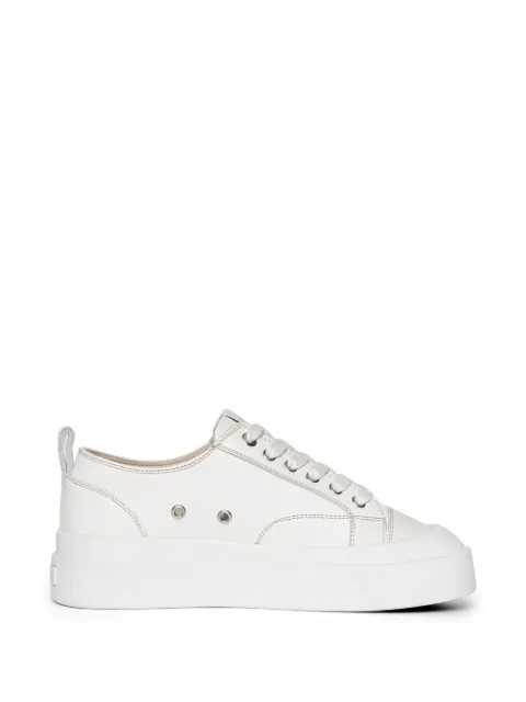 Manière De Voir Vienna leather contrast stitch sneakers White WMNF0181