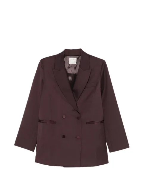 Forte Forte double-breasted peaked-lapels blazer Brown 15327TRISMYJACKET