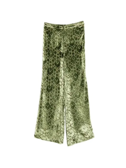 Forte Forte damask-patterned flared trousers Green 15366MYPANTS