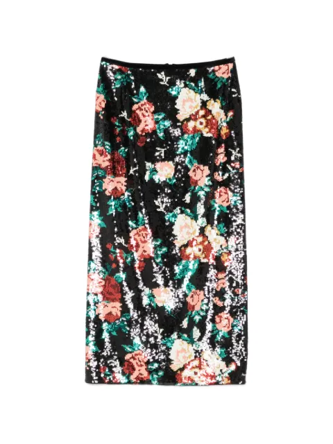 Forte Forte sequin-embellished floral-motif midi skirt Black 15350MYSKIRT