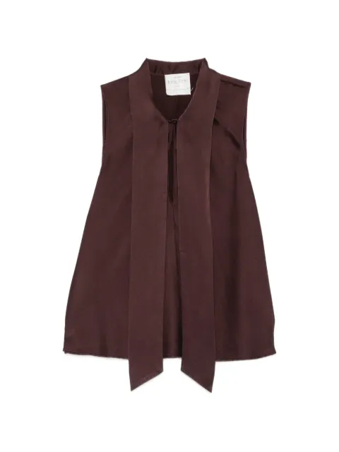 Forte Forte pussy-bow sleeveless blouse Brown 15384MYTOP