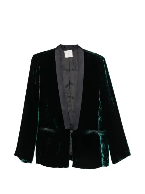 Forte Forte crushed-velvet shawl-lapel jacket Green 15344MYJACKET