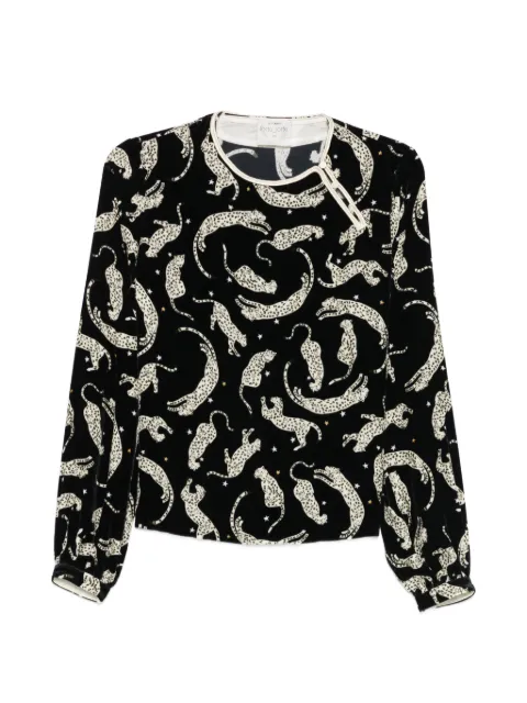 Forte Forte leopard-print velvet-effect top Black 15415MYSHIRT