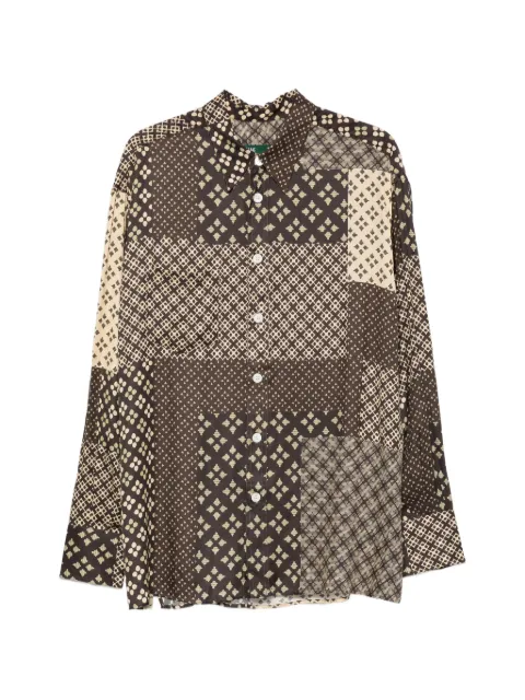 THE SHIRT patchwork geometric-print shirt Brown 160ME0141