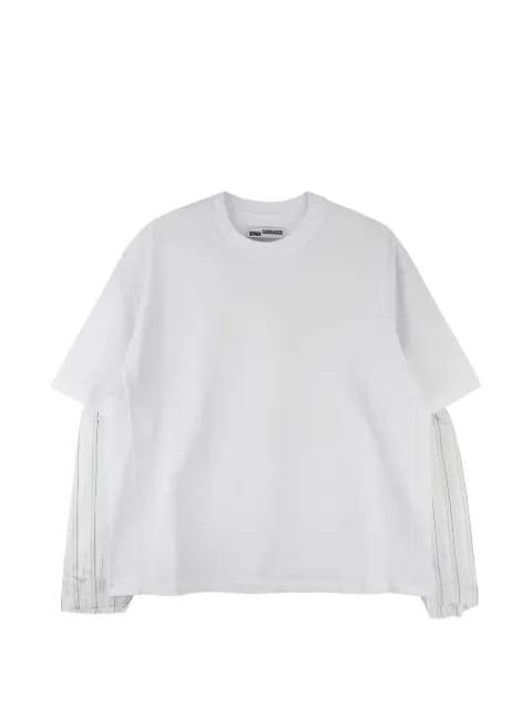 SONIA CARRASCO layered striped-sleeve T-shirt White JRSS26060701
