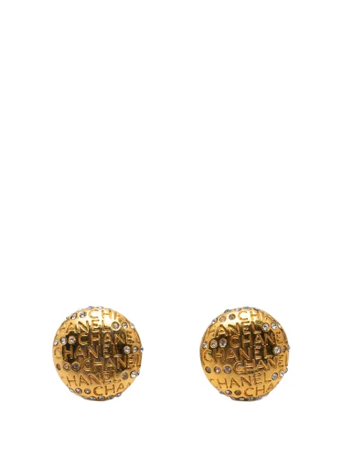 CHANEL Pre-Owned 1970-1980 Gold Plated Strass Logo Lettering Clip On Earrings costume earrings Gold LEHK6DU18UOYYOHQ