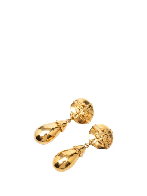 CHANEL Pre-Owned 1997 CC Gold Plated Dangle Clip On Earrings costume earrings Gold BICLR04FBQYTA5F0