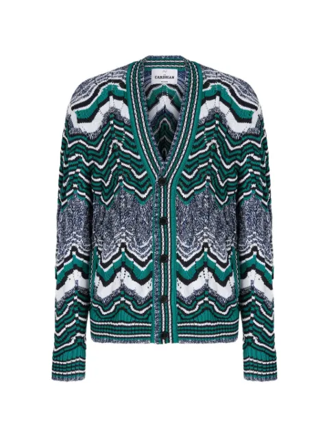 Missoni zigzag-knit V-neck cardigan Green US26SM0EBK01HW