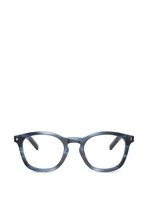 Prada Eyewear logo-engraved round-frame glasses Blue PRC04V