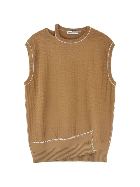 SONIA CARRASCO chevron-knit cut-out sweater Brown KNSS2610504