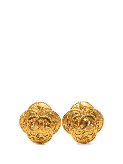 CHANEL Pre-Owned 1996 CC Gold Plated Clover Clip On Earrings costume earrings Gold H7BTEPS7M9G9FNM3