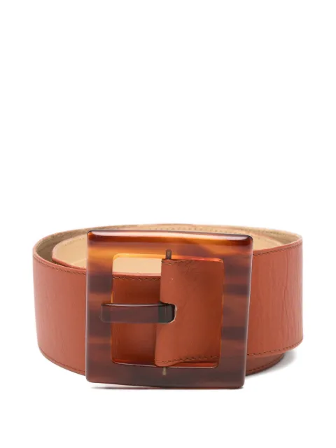 Saint Laurent Pre-Owned 1970s square-buckle belt Brown SL180BLK
