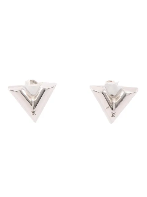 Louis Vuitton Pre-Owned 2022 Brass Essential V Stud Earrings costume earrings Silver 9CO0CK264C20ITB1