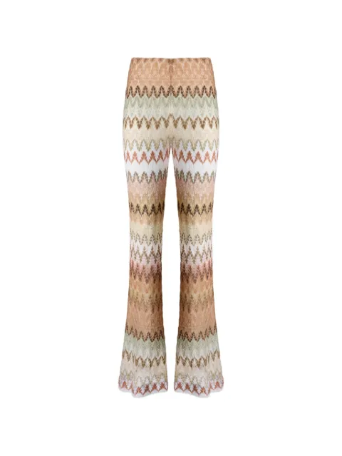 Missoni zigzag-knit flared trousers Neutrals DS26SI10BR015I