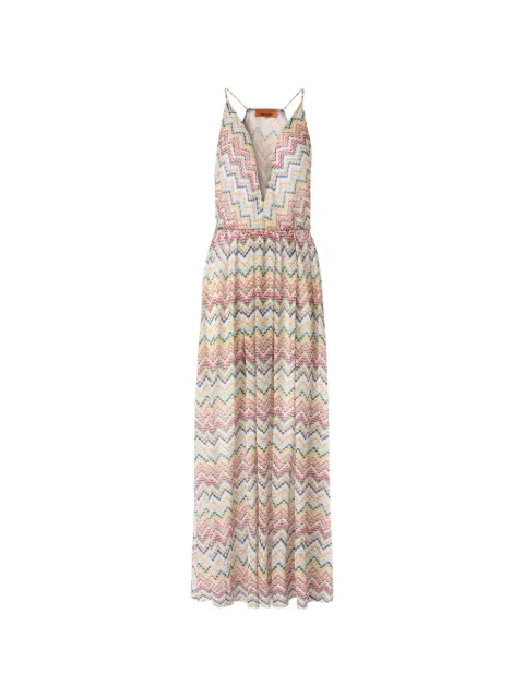 Missoni zigzag-pattern maxi beach dress Neutrals MS26SQ22BR015G