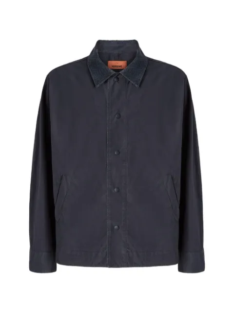 Missoni zigzag-collar overshirt Blue US26SC04BW00ZS