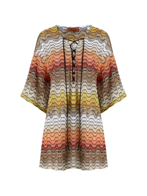 Missoni short caftan in viscose lamé Orange MC23SQ08BR015D