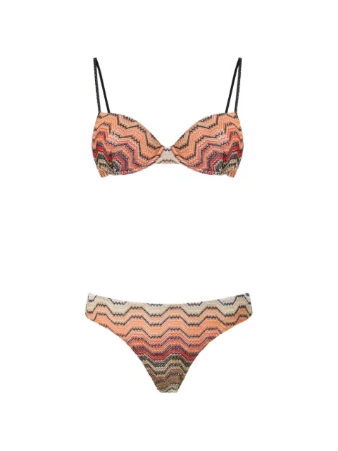 Missoni bikini balconette in viscose lamé Orange MC22SP01BR015D
